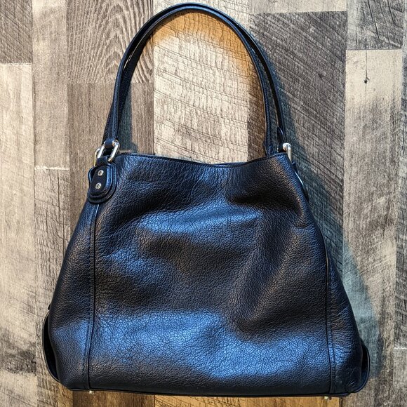 Coach Edie 31 Shoulder Bag Black Leather - Picture 2 of 11